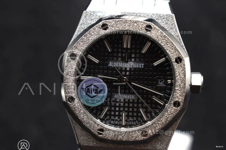 SS APSF Edition 1:1 15454 Dial Royal SA3120 Oak Super Best Bracelet Clone 37mm Textured Frosted SS On Black 0120